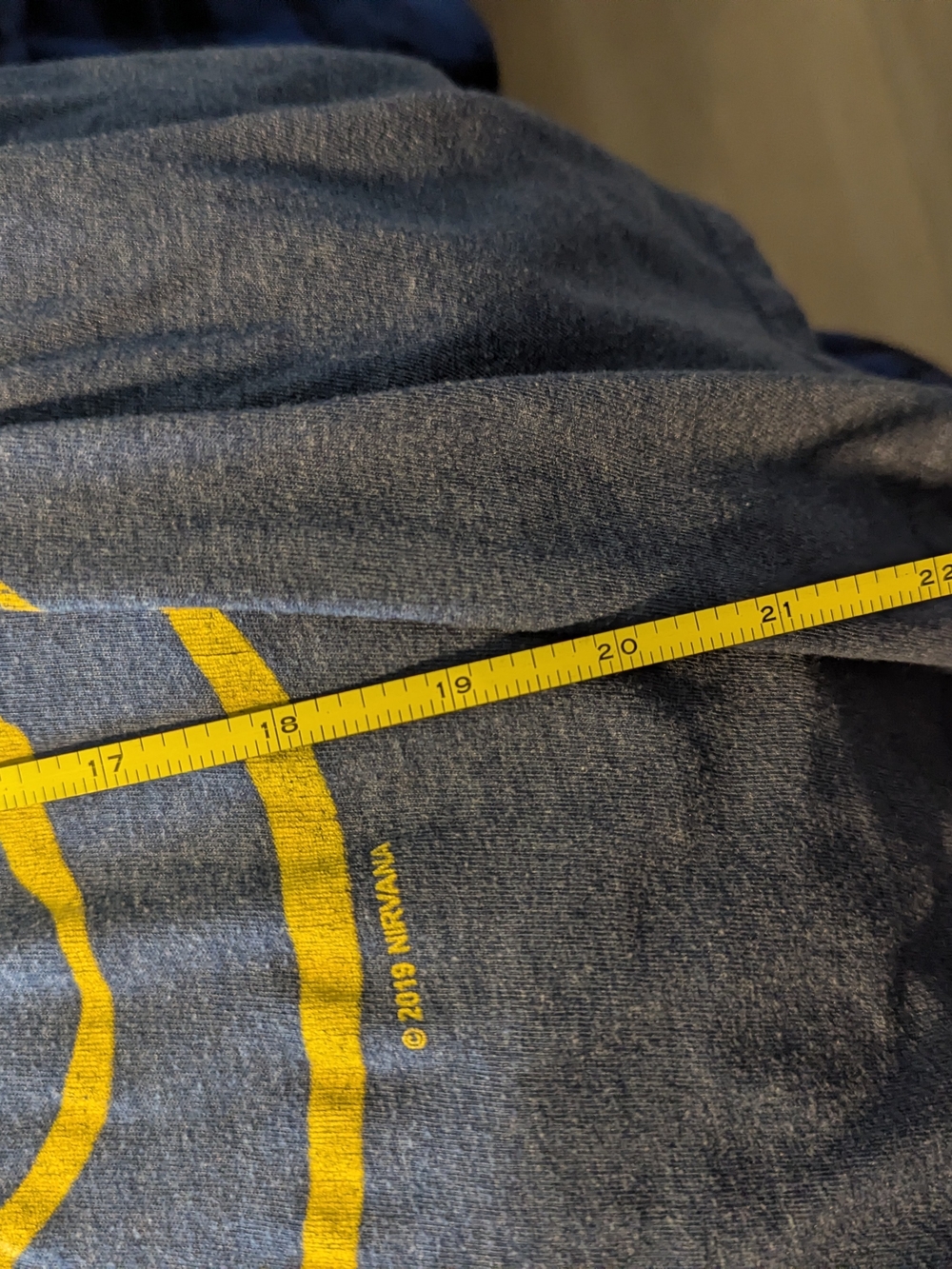 Nirvana Short Sleeve Graphic Tee in Charcoal with Yellow Logo - Picture 5 of 6